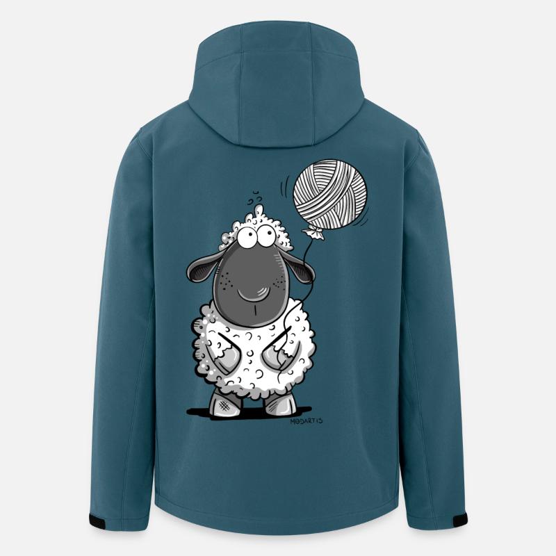 Schaf Mit Wolle Ballon - Recycelte Männer Softshell-Jacke von Stanley/Stella - Dunkles Petrol