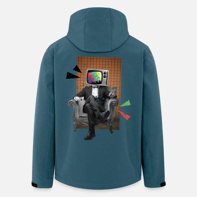 Retro TV - Recycelte Männer Softshell-Jacke von Stanley/Stella - Dunkles Petrol