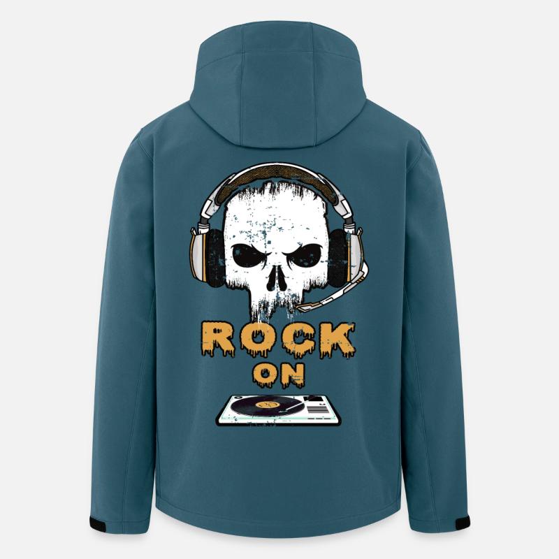 Rock Music On - Recycelte Männer Softshell-Jacke von Stanley/Stella - Dunkles Petrol