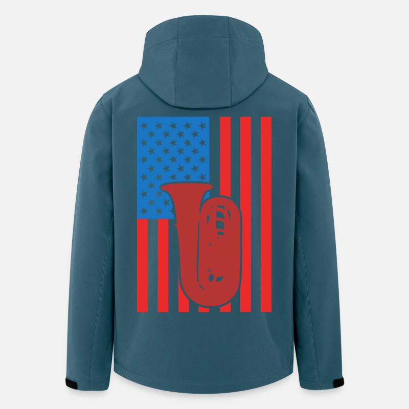 Tuba USA Flagge - Recycelte Männer Softshell-Jacke von Stanley/Stella - Dunkles Petrol