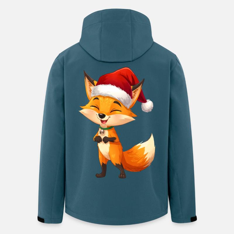 Fuchs mit Santa Hut - Recycelte Männer Softshell-Jacke von Stanley/Stella - Dunkles Petrol