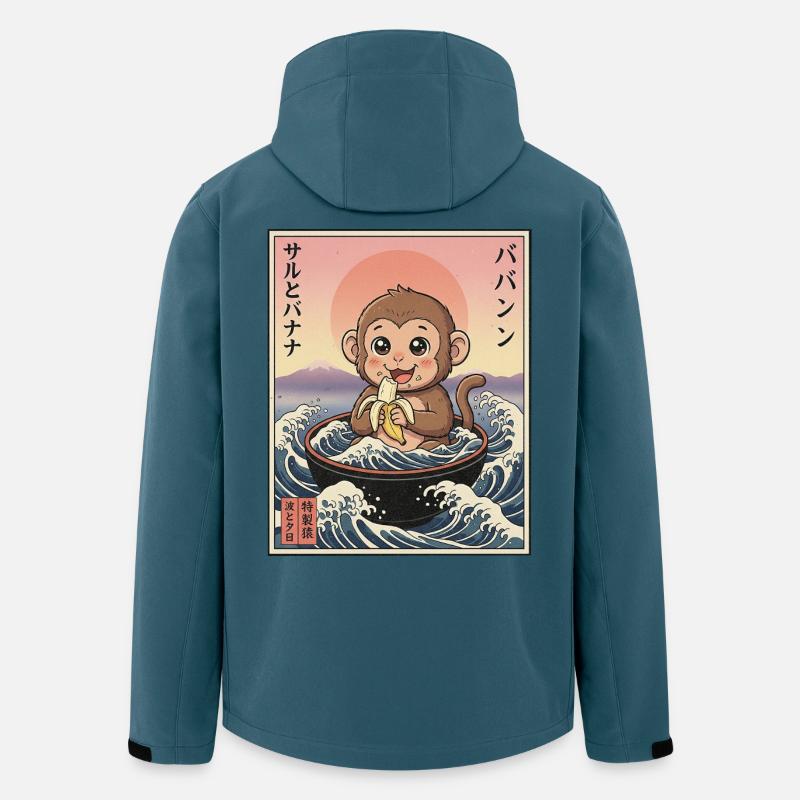 Süßes Äffchen Kawaii - Recycelte Männer Softshell-Jacke von Stanley/Stella - Dunkles Petrol