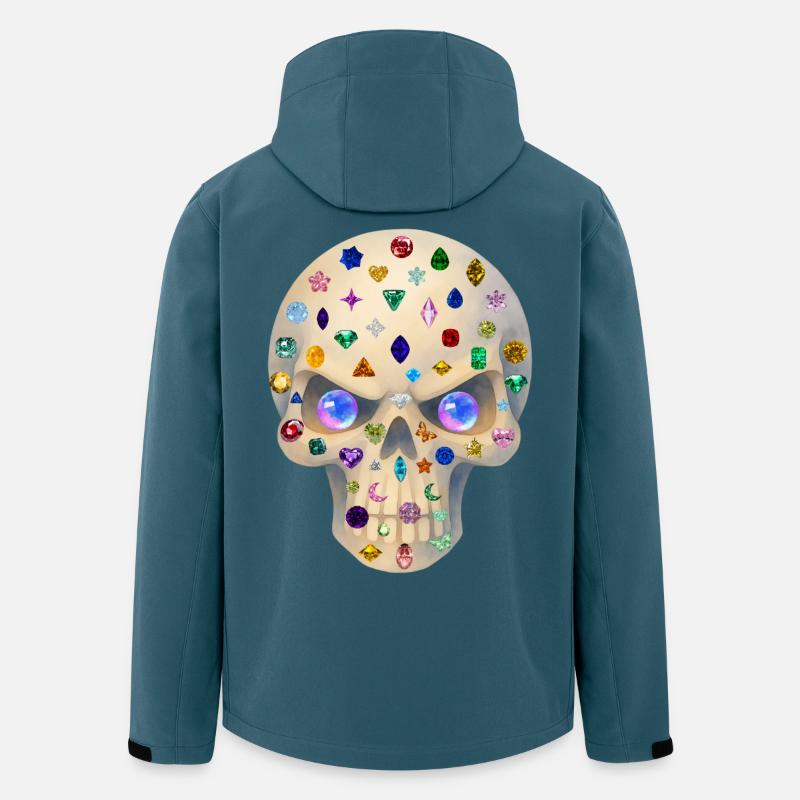 Gemstones Skull T-Shirt-Design. - Recycelte Männer Softshell-Jacke von Stanley/Stella - Dunkles Petrol