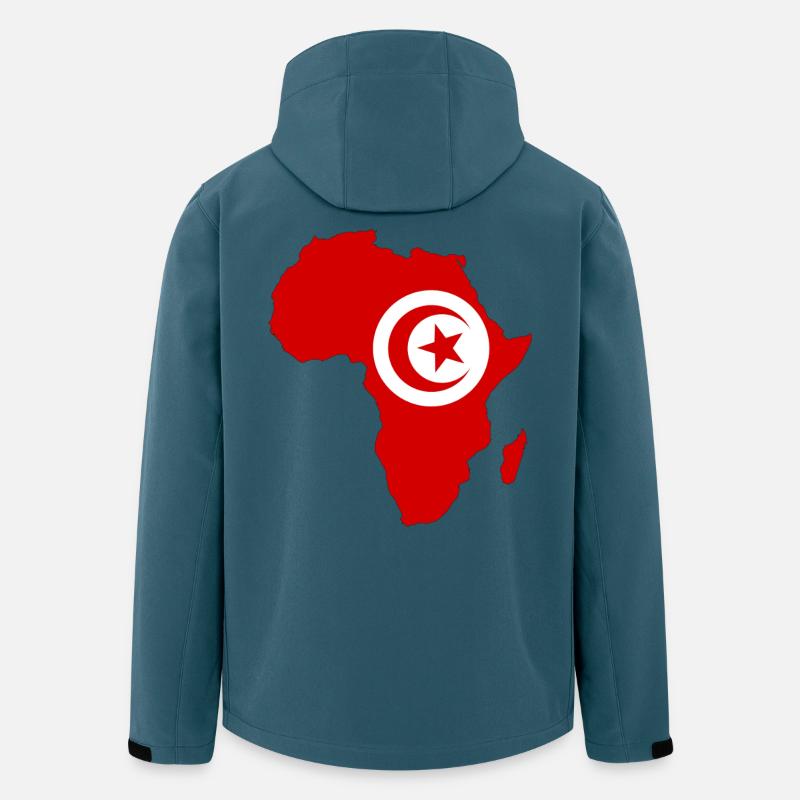 Drapeau de la Tunisie Afrique - Veste softshell homme en polyester recyclé Stanley/Stella - bleu pétrole foncé