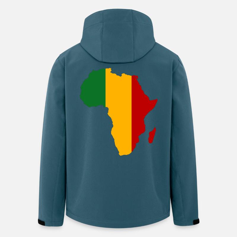 Mali Drapeau Afrique - Veste softshell homme en polyester recyclé Stanley/Stella - bleu pétrole foncé