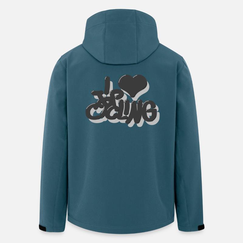 I_love_Cycling_grau - Recycelte Männer Softshell-Jacke von Stanley/Stella - Dunkles Petrol