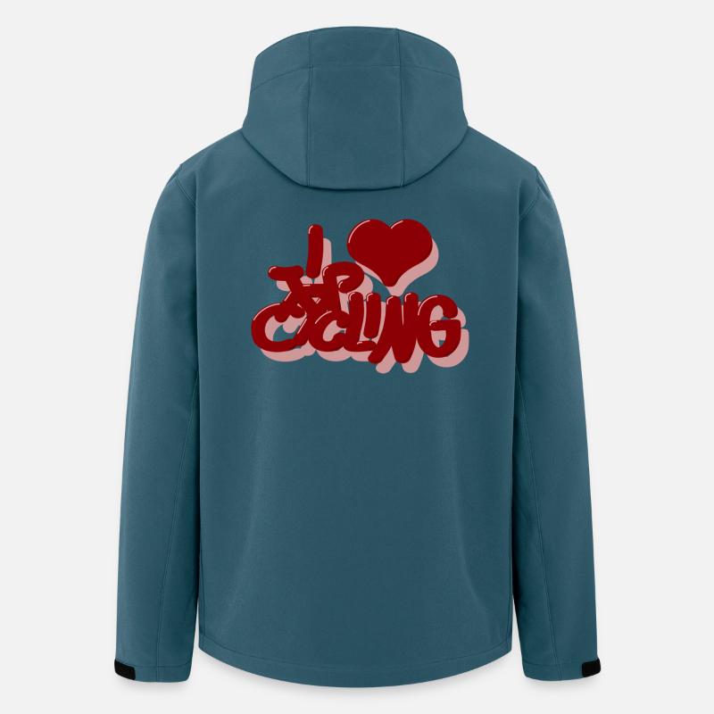 I_Love_cycling_rot - Recycelte Männer Softshell-Jacke von Stanley/Stella - Dunkles Petrol