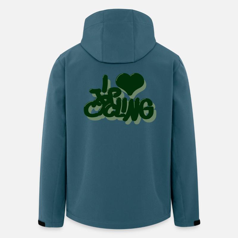 I_love_Cycling_dunkelgrun - Veste softshell homme en polyester recyclé Stanley/Stella - bleu pétrole foncé