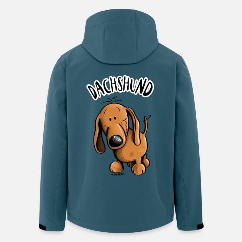Drolliger Dachshund - Dackel - Teckel - Recycelte Männer Softshell-Jacke von Stanley/Stella - Dunkles Petrol