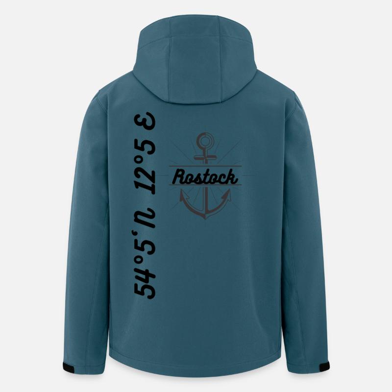Rostock coordonne Maritim Mer Baltique - Veste softshell homme en polyester recyclé Stanley/Stella - bleu pétrole foncé