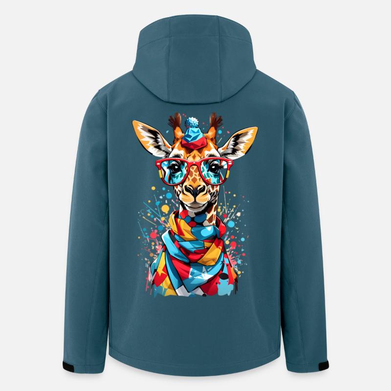 Coole Giraffe - Recycelte Männer Softshell-Jacke von Stanley/Stella - Dunkles Petrol