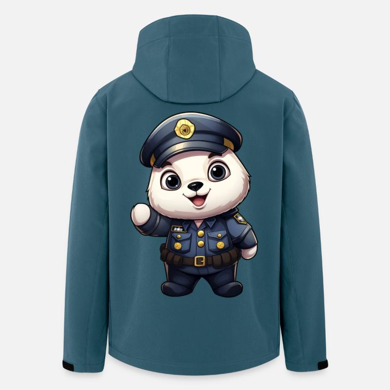Policier panda - Veste softshell homme en polyester recyclé Stanley/Stella - bleu pétrole foncé