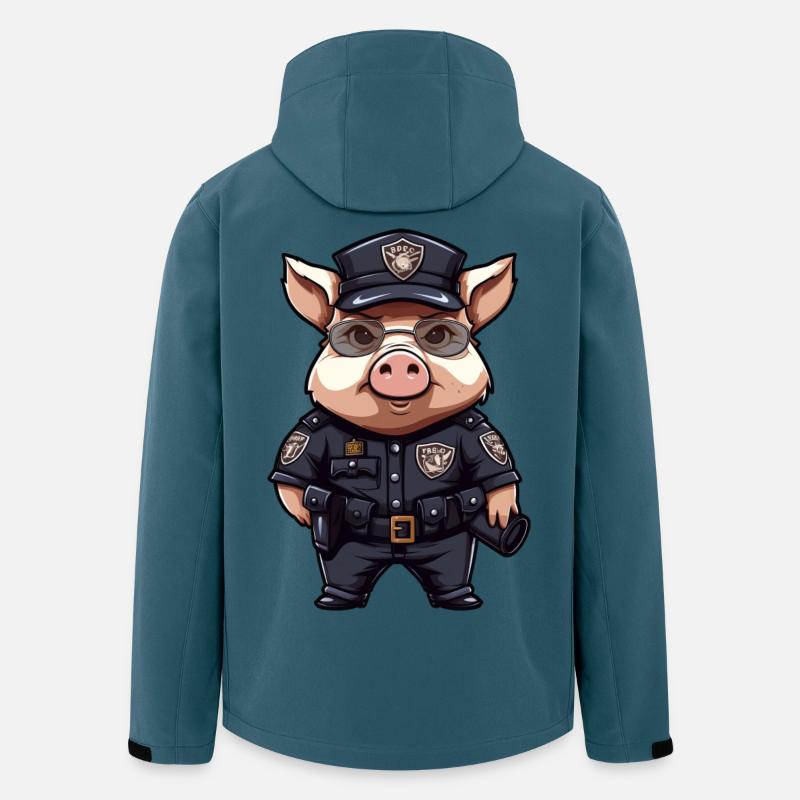 Schweinchen Polizist - Recycelte Männer Softshell-Jacke von Stanley/Stella - Dunkles Petrol