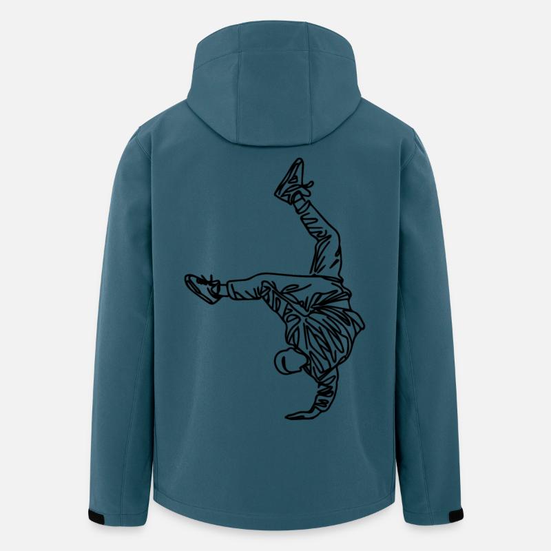 Dessin de breakdancer - Veste softshell homme en polyester recyclé Stanley/Stella - bleu pétrole foncé