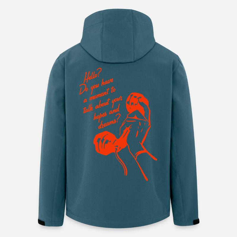 Conception de téléphone rétro – Conversation Hopes & Dreams - Veste softshell homme en polyester recyclé Stanley/Stella - bleu pétrole foncé