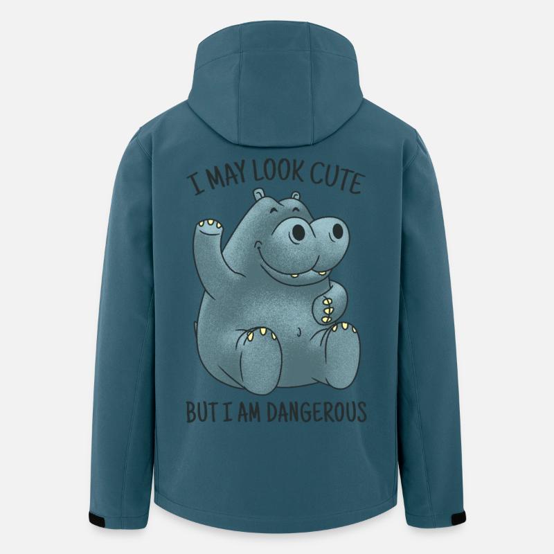 Friedlicher Nilpferd kann gefährlich werden - Recycelte Männer Softshell-Jacke von Stanley/Stella - Dunkles Petrol
