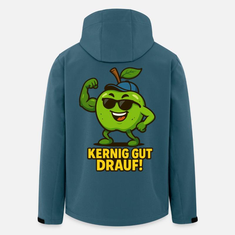 Apfel - kernig gut drauf Karikatur  - Recycelte Männer Softshell-Jacke von Stanley/Stella - Dunkles Petrol