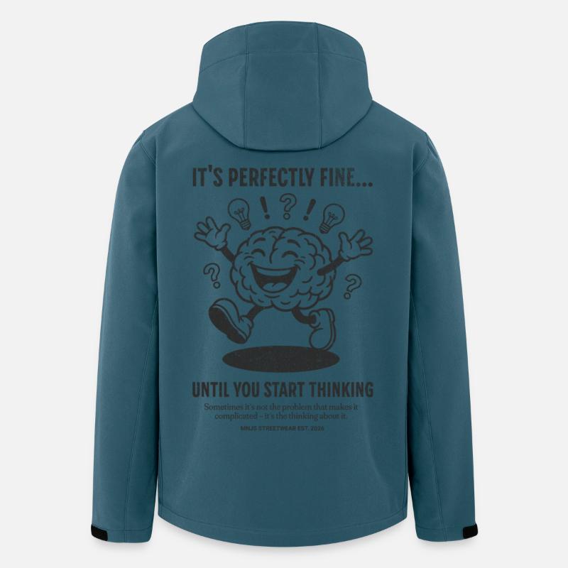 Plaisir cérébral : Penser d’abord - Veste softshell homme en polyester recyclé Stanley/Stella - bleu pétrole foncé
