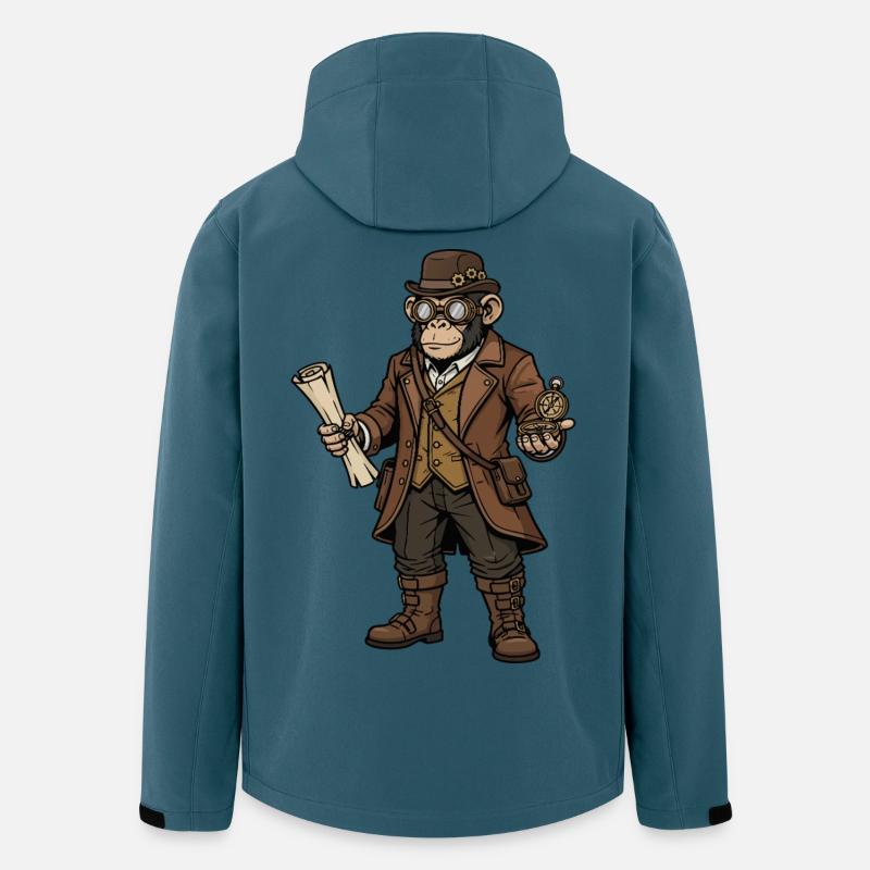 Monkey Explorer Steampunk Retro Adventure - Men’s Recycled Softshell Jacket by Stanley/Stella - stargazer
