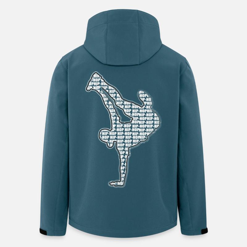 Breakdance et typographie - Veste softshell homme en polyester recyclé Stanley/Stella - bleu pétrole foncé
