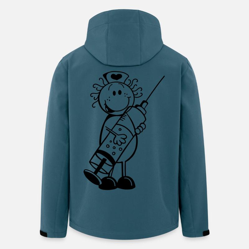Krankenschwester Strichmännchen - Geschenk - Recycelte Männer Softshell-Jacke von Stanley/Stella - Dunkles Petrol