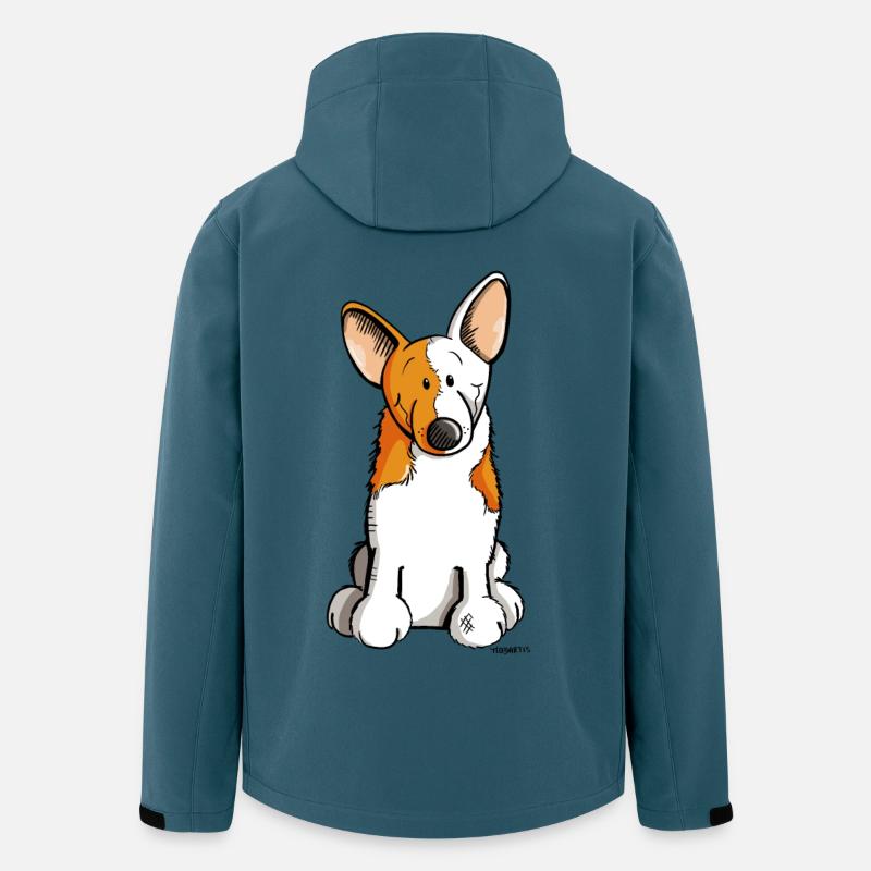 Lustiger Welsh Corgi - Recycelte Männer Softshell-Jacke von Stanley/Stella - Dunkles Petrol