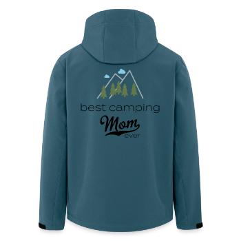 Camper - Recycelte Männer Softshell-Jacke von Stanley/Stella - Dunkles Petrol - Hinten - AI Model Male 185 light (185cm)