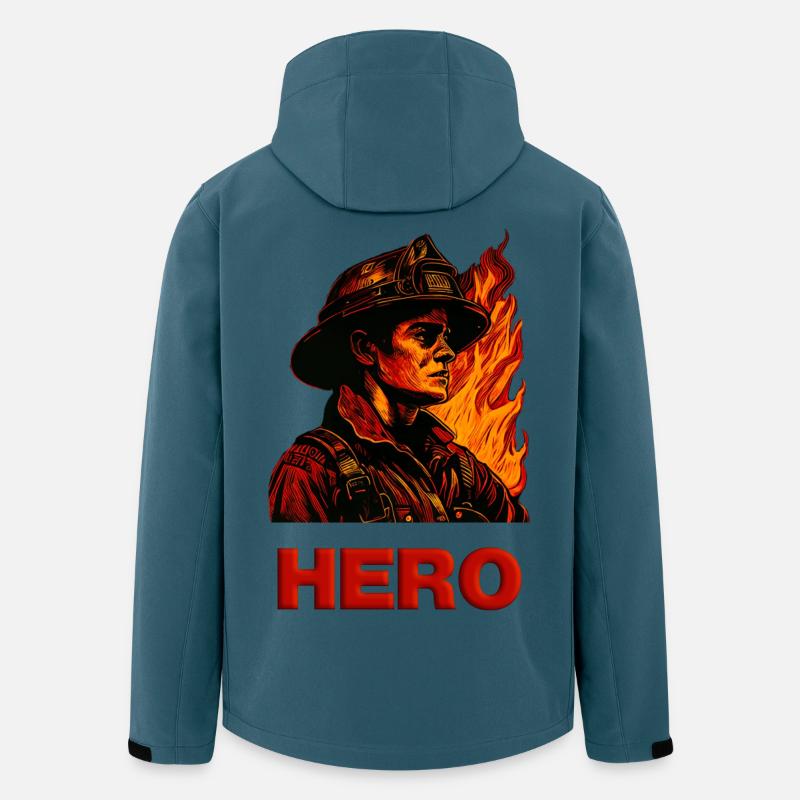 Feuerwehr Held / Hero - Recycelte Männer Softshell-Jacke von Stanley/Stella - Dunkles Petrol
