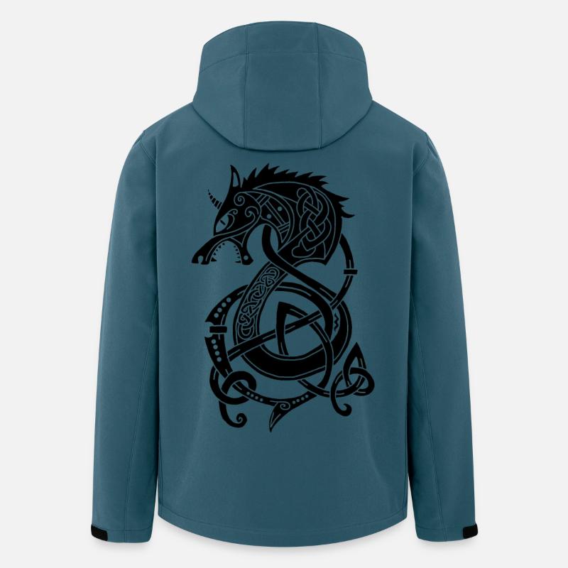 Wikingerwolf Drache (schwarz) - Recycelte Männer Softshell-Jacke von Stanley/Stella - Dunkles Petrol