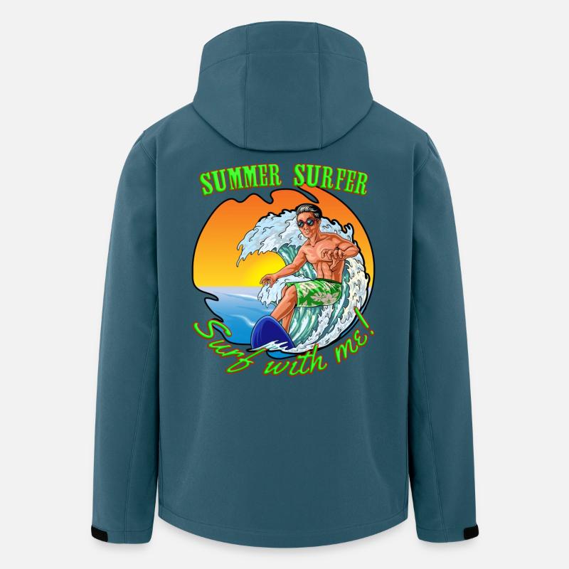Surfeur d’été - Veste softshell homme en polyester recyclé Stanley/Stella - bleu pétrole foncé