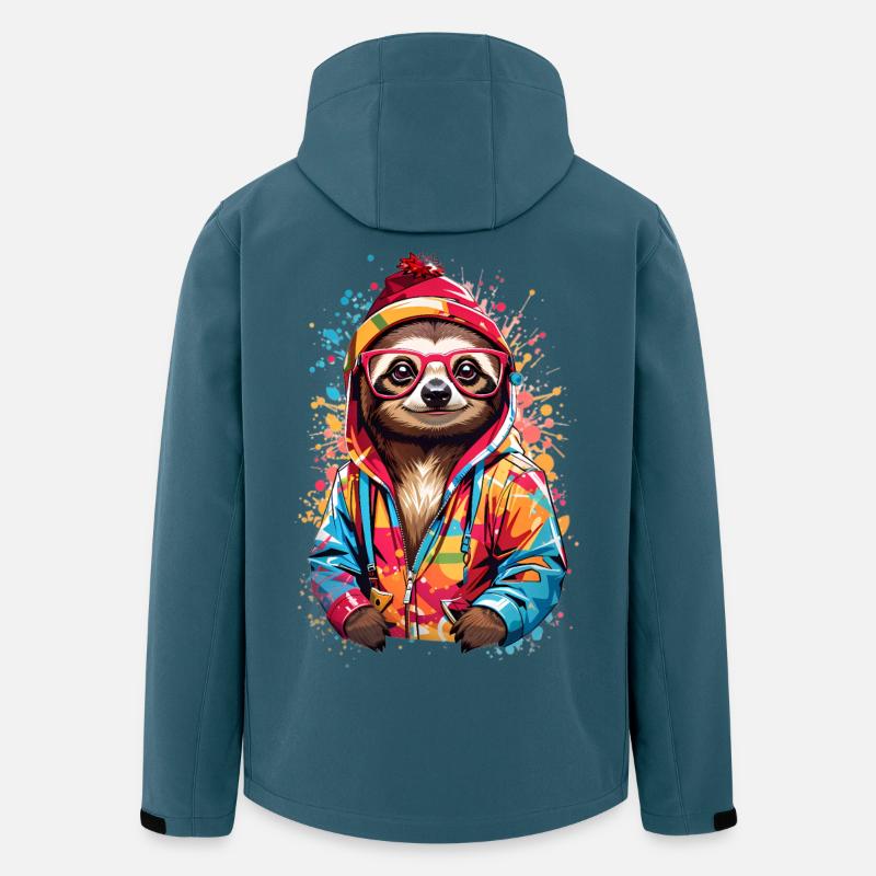 Coole Faultier - Recycelte Männer Softshell-Jacke von Stanley/Stella - Dunkles Petrol