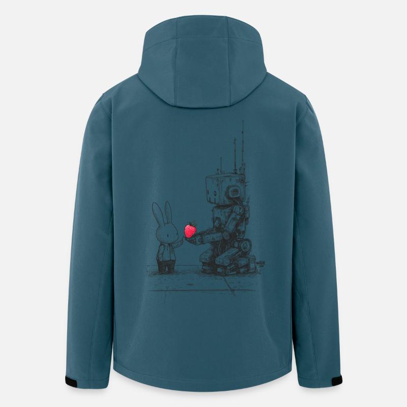 Strawberry Robot - Recycelte Männer Softshell-Jacke von Stanley/Stella - Dunkles Petrol