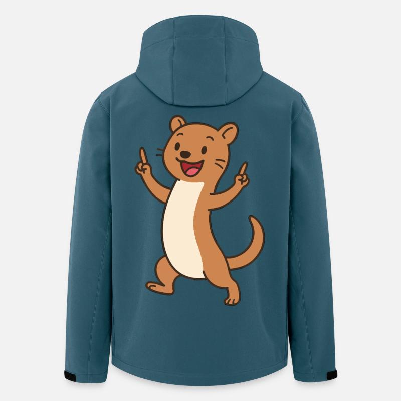 Joyeux bébé belette avec breloque - Veste softshell homme en polyester recyclé Stanley/Stella - bleu pétrole foncé