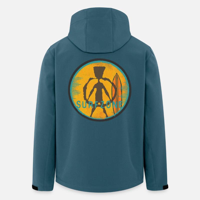 Surfer Art Silhouette mit Surfbrett - Recycelte Männer Softshell-Jacke von Stanley/Stella - Dunkles Petrol