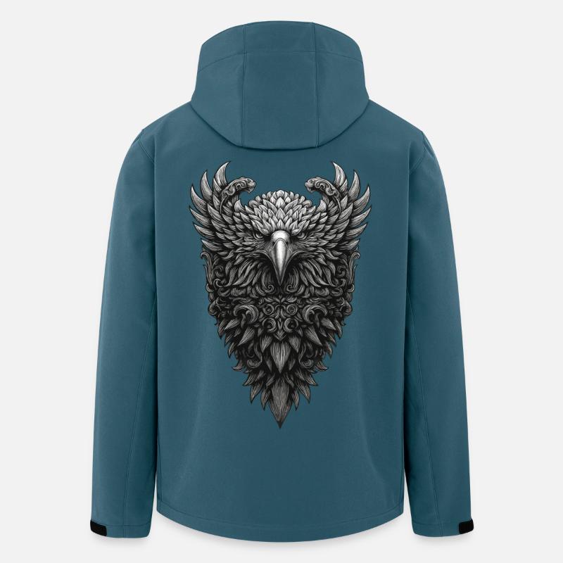 Ebenholz-Raben-Wappen - Recycelte Männer Softshell-Jacke von Stanley/Stella - Dunkles Petrol