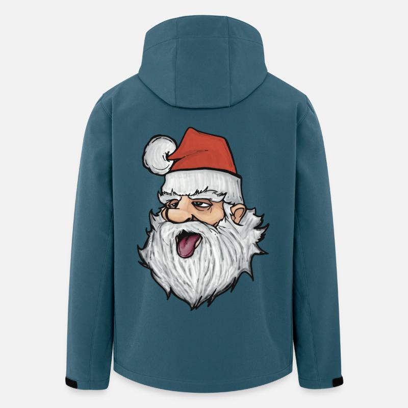 Lustiger Weihnachtsmann mit roter Mütze - Recycelte Männer Softshell-Jacke von Stanley/Stella - Dunkles Petrol