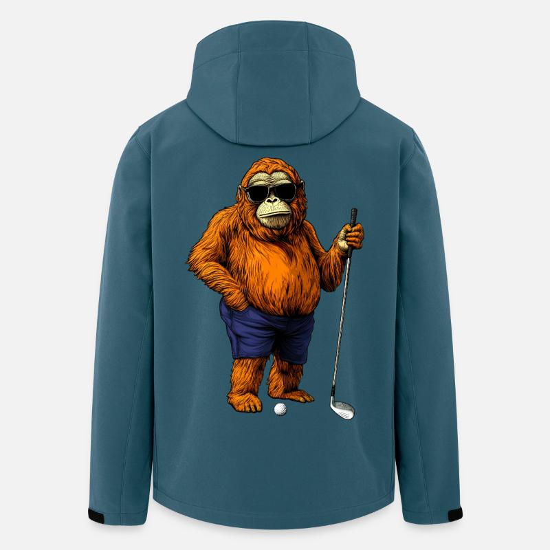 Affe Golfspieler - Recycelte Männer Softshell-Jacke von Stanley/Stella - Dunkles Petrol