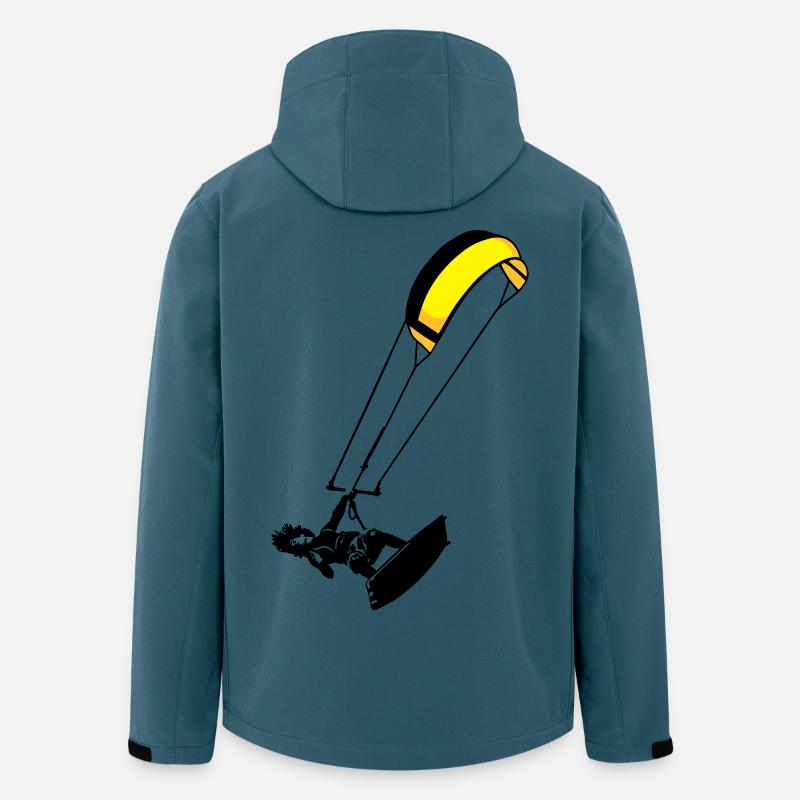 Kitesurfeur flex - Veste softshell homme en polyester recyclé Stanley/Stella - bleu pétrole foncé