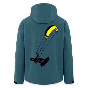 kite-surf - Recycelte Männer Softshell-Jacke von Stanley/Stella - Dunkles Petrol - Hinten - AI Model Male 185 light (185cm)