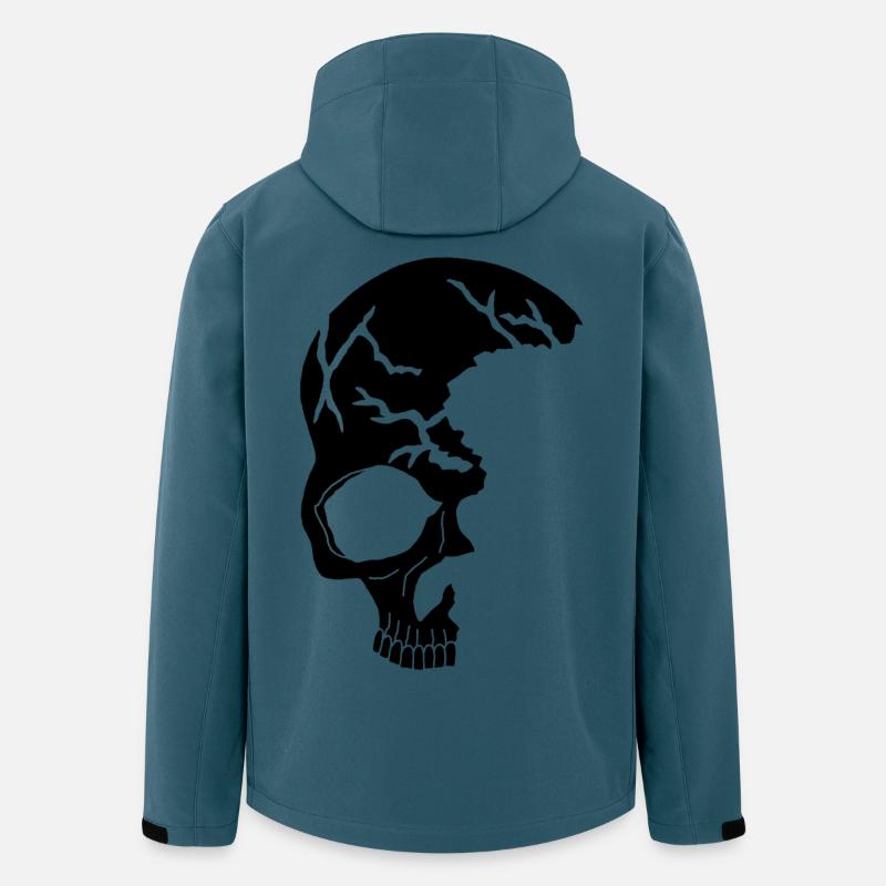 Schwarzer Halbschädel - Recycelte Männer Softshell-Jacke von Stanley/Stella - Dunkles Petrol