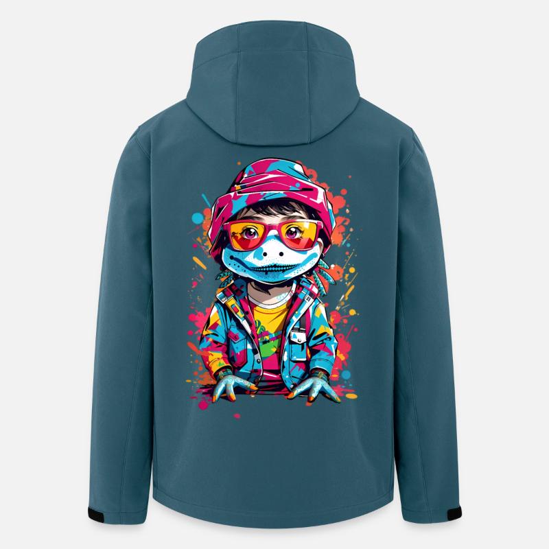 Coole Krokodil - Recycelte Männer Softshell-Jacke von Stanley/Stella - Dunkles Petrol