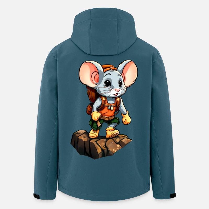 Mäuse Bergsteiger / Wandern Maus - Recycelte Männer Softshell-Jacke von Stanley/Stella - Dunkles Petrol