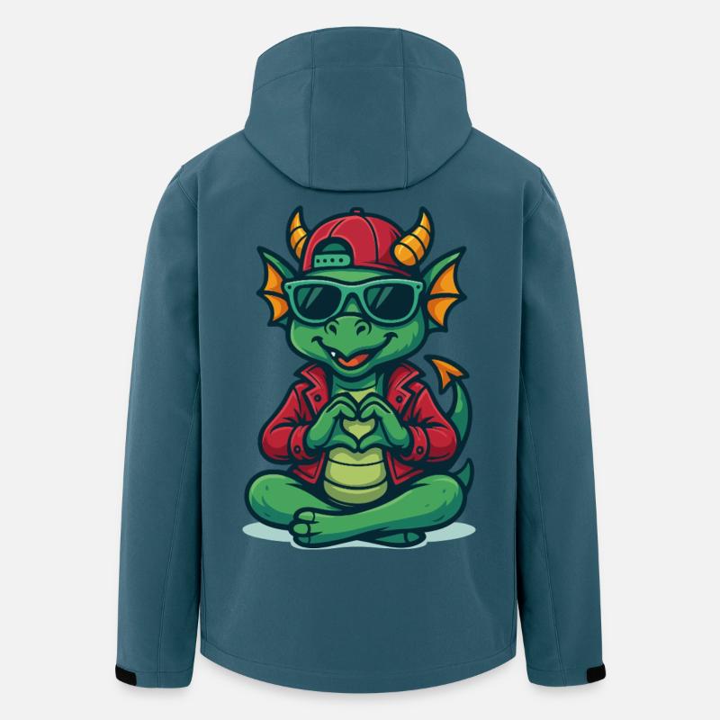 Cool Dragon Love - Recycelte Männer Softshell-Jacke von Stanley/Stella - Dunkles Petrol