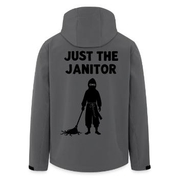 Just The Janitor – Ninja Humor Saying - Men’s Recycled Softshell Jacket by Stanley/Stella -  - Back - AI Model Male 185 light (185cm)