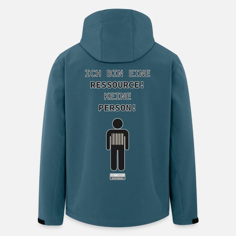 Ich bin eine Ressource, keine Person! - Recycelte Männer Softshell-Jacke von Stanley/Stella - Dunkles Petrol