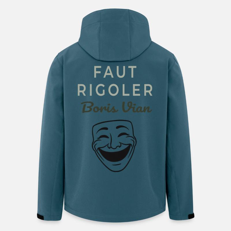 Faut Rigoler Boris Vian - Veste softshell homme en polyester recyclé Stanley/Stella - bleu pétrole foncé