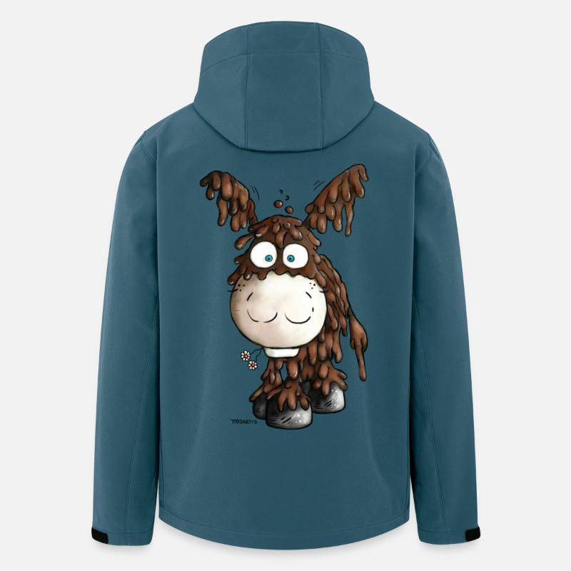 Drolliger Poitou Esel - Eselchen - Recycelte Männer Softshell-Jacke von Stanley/Stella - Dunkles Petrol