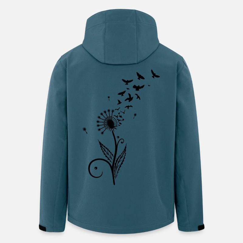 Pusteblume mit Vogelschwarm. - Recycelte Männer Softshell-Jacke von Stanley/Stella - Dunkles Petrol