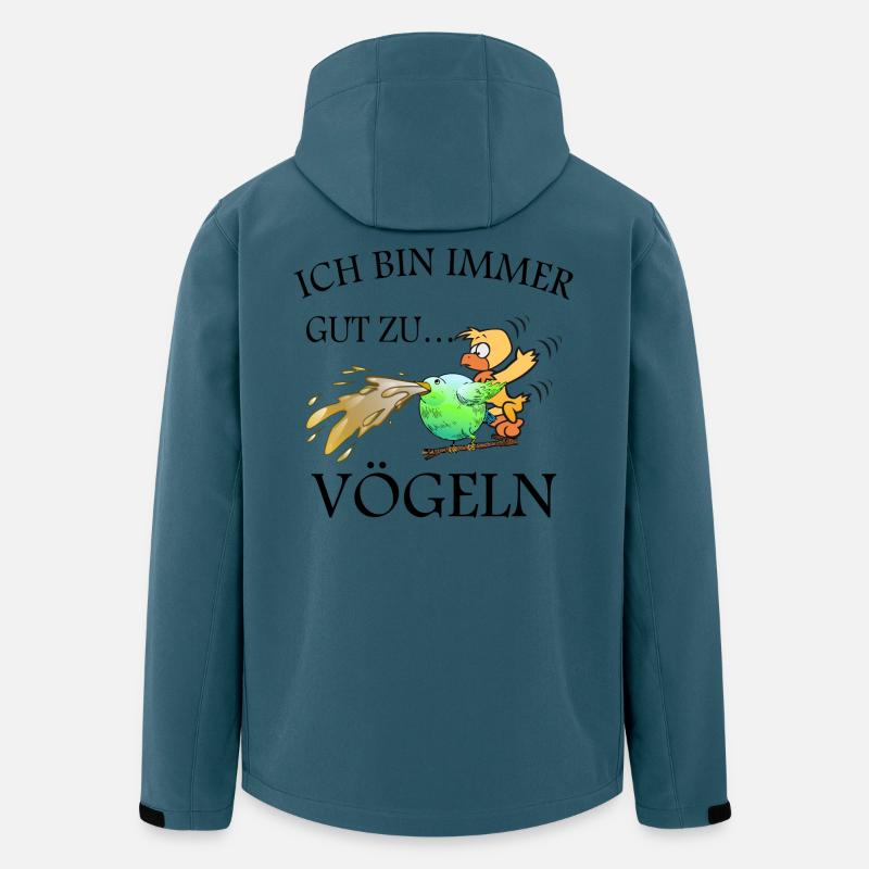 Lustige Vögel - Recycelte Männer Softshell-Jacke von Stanley/Stella - Dunkles Petrol