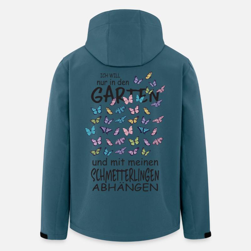 Schmetterlinge und mein Garten - Recycelte Männer Softshell-Jacke von Stanley/Stella - Dunkles Petrol
